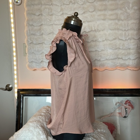 Jones New York Women's Pink Ruffle Sleeve Top NWT the tag is slightly damaged - Picture 6 of 8